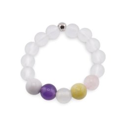Inel pe elastic cu cristale naturale si argint 925 pentru zodia Rac, 4mm