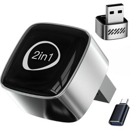 Adaptor Wireless CarPlay & Android Auto Techstar M5 2 in 1, USB Mini, BT + Wi-Fi 5GHz, Buton Comutare/Reset, Reconectare Automata, Plug & Play