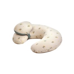 Perna pentru alaptare, jane, ergonomica, cu husa detasabila si lavabila si pernuta suplimentara, umpluta cu bilute din poliester, botanic