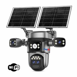 Camera Supraveghere Solara Taggo Crocodil, WiFi, 12MP, 4 Lentile, Zoom Optic 10X, AI Human Tracking, PIR, Audio Bidirectional, Viziune Nocturna Color, Panou Solar, 12000mAh, IP66