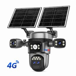 Camera Supraveghere Solara Taggo Crocodil, 4G, 12MP, 4 Lentile, Zoom Optic 10X, AI Human Tracking, PIR, Audio Bidirectional, Viziune Nocturna Color, 12000mAh, IP66