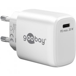 Incarcator priza 1 x USB-C PD GaN 20W Alb, Goobay G65406