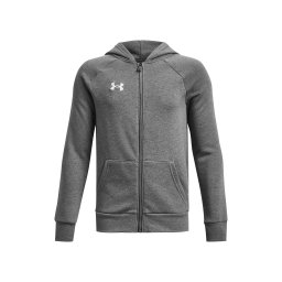 UNDER ARMOUR Bluză cu fermoar sport 'Rival' gri amestecat / alb