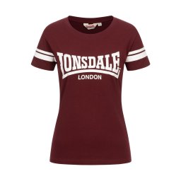 LONSDALE Tricou roșu vin / alb