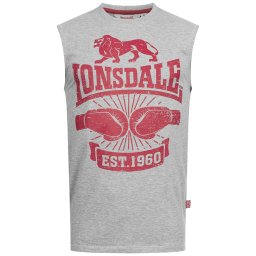 LONSDALE Tricou 'Cleator' gri deschis / sângeriu