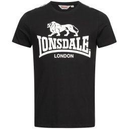 LONSDALE Tricou 'Sheviock' negru / alb
