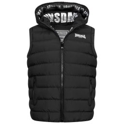LONSDALE Vestă 'Lydford' negru / alb