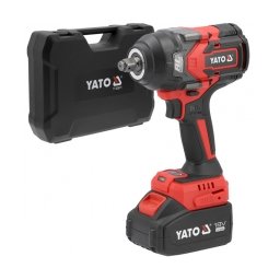 Yato - YT-828071 - Masina de insurubat cu impact cu 1 acumulator si incarcator, Li-Ion, 18 V, 4 Ah, patrat 1/2 inch, 1200 Nm, -, valiza plastic