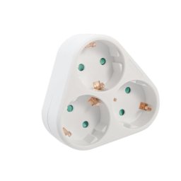 Prelungitor Triplu Stecher SPACER, Schuko, max 3500W,3 prize Schuko, 1 stecher Schuko, "SPMS-3-WH" (incl. TV 0.80 RON)