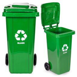 Coș de gunoi 120 l verde, cu roți de cauciuc