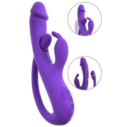 Sweet Smile Rabbit Vibrator with G-Spot/Anal Tickler Purple