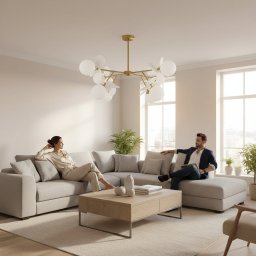 Lustra moderna SVEN aurie din metal, Ø73 cm, 8 x G9