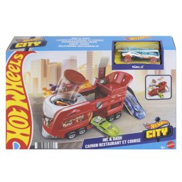 Set de joaca Hot Wheels City Camion Restaurant cu masinuta inclusa