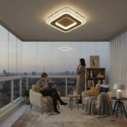 Lustra LED AGOL Petito 29W, 20x20 cm, 3 tipuri de lumina, aurie