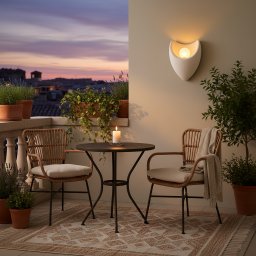 Aplica decorativa de perete CONNO alba, 26 cm, soclu E27, polistiren