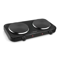 Plita electrica dubla Esperanza EKH010K, 2x1000W, 15,5 cm, 5 niveluri, Strat antiaderent, Negru