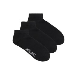 Jack & Jones Set 3 perechi de sosete scurte, barbati, din amestec de bumbac, JACLOUIS, Negru (SELECTATI MARIMEA: Universala)