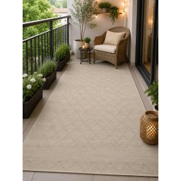 Covor Jersey Home A764 E511, Marime 200 x 300 cm, Bej, Fara fir, Tesatura plata, Antialergic, Polipropilena, Hidrofug,Bucatarie, Hol, Balcon,Terasa- - Copie