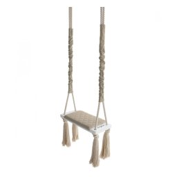 Leagan din lemn si spuma pentru copii WoodSwing by BabySteps, Catifea Velvet Bej