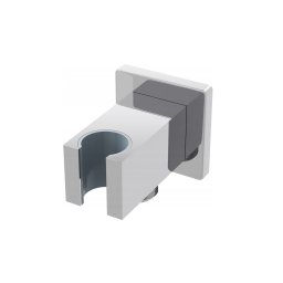 Iesire pentru baterie incastrata cu suport para de dus, alama, model patrat, crom
