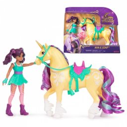 Figurine Unicorn Academy, păpușă Ava și frunză de unicorn