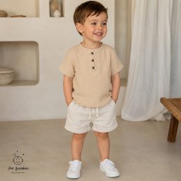 Bluză Copii din Muselină din Bumbac 100% ,Culoare Beige