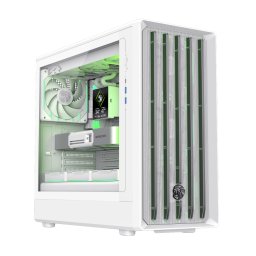Carcasa PC Gamemax CLAW 460 WH, Mid-Tower, ARGB, Alb, Panou lateral sticla temperata