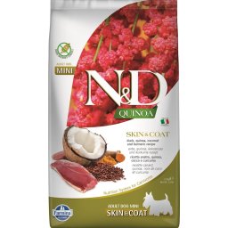 FARMINA N&D Quinoa Mini Skin&Coat hrana caini talie mica 2,5 kg rata si nuca de cocos