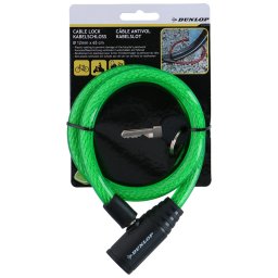 Antifurt bicicleta spiralat cu cheie 65cm verde