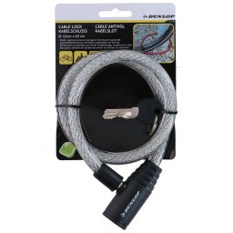 Antifurt bicicleta spiralat cu cheie 65cm alb