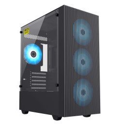 Carcasa PC Gamemax EDGE, Fara sursa, Panou lateral sticla securizata, Suport placi de baza ATX/Micro-ATX/Mini-ITX, Design modern