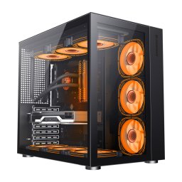 Carcasa PC Gamemax INFINITY BK, Mid-Tower ATX, Panou lateral sticla temperata, Negru