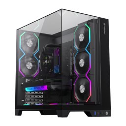 Carcasa PC Gamemax INFINITY PRO BK, Mid-Tower, Panouri sticla temperata, 5 ventilatoare ARGB