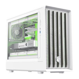 Carcasa PC Gamemax CLAW 360 WH, M-ATX, ARGB, USB Type-C, Panou sticla temperata