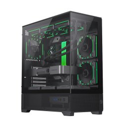 Carcasa PC Gamemax VISTA 2 AB, ATX, Midi Tower, Panouri Sticla Temperata, 3 Ventilatoare ARGB PWM