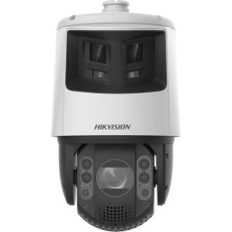 Camera supraveghere IP Hikvision TandemVu Speed Dome 6MP + 4MP AcuSense ColorVu, IR 200m, lumina alba 30m, lentila panoramica 2.8mm + varifocala 5.9-188.8mm, zoom optic 32x, alarma audio-vizuala, Hi-PoE, microSD 256GB - DS-2SE7C432MWG-EB/26(F0)