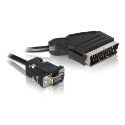 DELOCK SCART VGA/D-Sub Convertor Negru 2m 65028