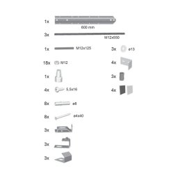Ravak B23000100N - Set de montaj pentru panouri la căzi ROSA, 67 buc.