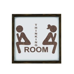 Wallxpert tablou decorativ inramat, 34x34 cm, MDF 3mm, gravura laser, cadru lemn pin solid 3.5cm, maro/alb - Verificat A · Re-Bloom
