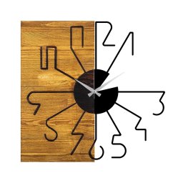 Ceas decorativ de perete, lemn 100% 3cm/metal, 58x3x58 cm, 3.65 kg, maro/negru - Verificat A · Re-Bloom