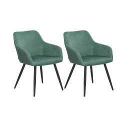Produs Resigilat Set 2 scaune de masa Re-Bloom Casmalia, catifea, 60x66x80 cm, sezut 50x36 cm, 150 kg, verde inchis/negru - Verificat A
