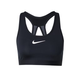 NIKE Sutien sport 'SWOOSH' negru / alb