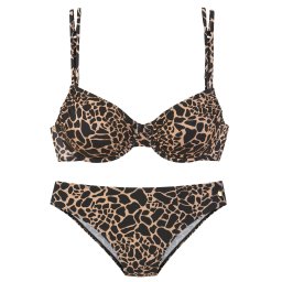 LASCANA Costum de baie două piese bej / negru