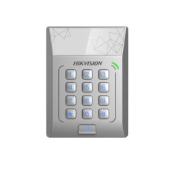 Cititor standalone cu tastatura si card de proximitate Hikvision DS- K1T801E; suporta cartele EM 125Khz; Capacitate 3000 cartele,Autentificare: card sau card si parola; Intrari: buton de iesire x1,contact de usa x 1; Iesiri: sonerie x1, incuietoare