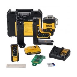 DeWalt - DCLE34035D1 - Nivela laser cu linii, 80 m, +/-0.3 mm/m, 3 linii laser, fascicul verde, proiectie 360 grade, suport perete, valiza speciala