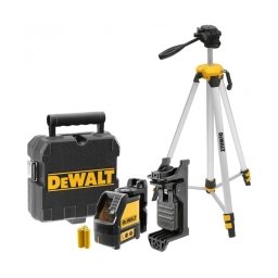 Dewalt - DW088KTRI - Nivela laser cu linii, 10 m, +/-0.3 mm/m, 2 linii laser, fascicul rosu, suport perete, trepied, valiza plastic