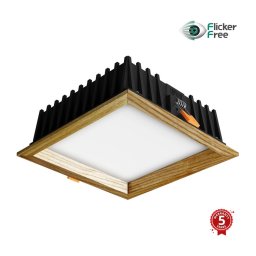 Corp de iluminat LED încastrat SQUARE LED/12W/230V 4000K 17x17 cm lemn masiv frasin APLED