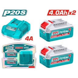 Set acumulatori 20V 2x4Ah si incarcator TOTAL 4Ah Industrial