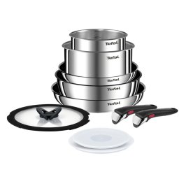 Set de 10 piese Ingenio Emotion L897SA74, (tigaie, cratita, craticioara, 2 capace ermetice, 2 manere detasabile, 1 capac sticla) înveliș antiaderent, inox de înaltă calitate