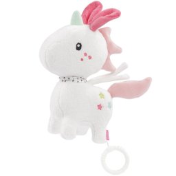 Jucarie muzicala unicorn pentru bebelusi, moale, 20 cm, Fehn